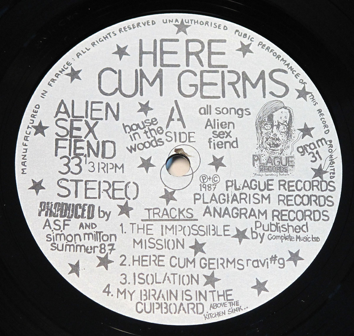 High Resolution Photo alien sex fiend here cum germs Vinyl Record
